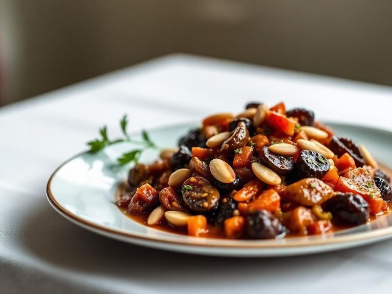 Moroccan Tagine with Prunes and Almonds