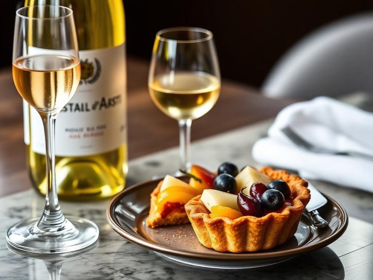 Moscato d'Asti with fruit tart
