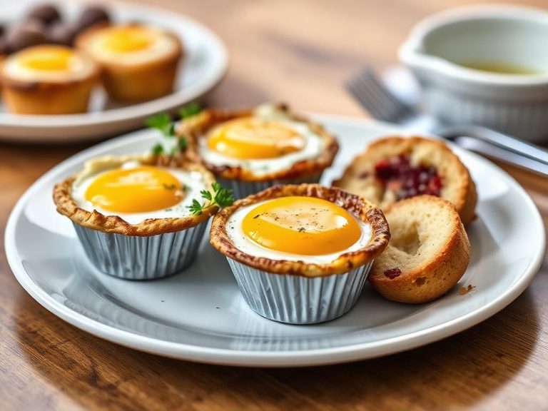 Muffin Tin Eggs (with muffin as side)