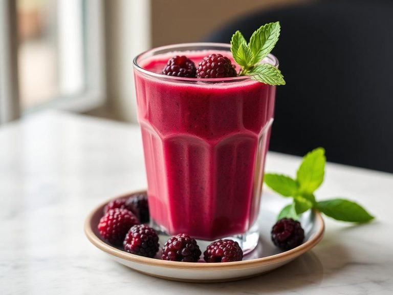 Mulberry smoothie or juice