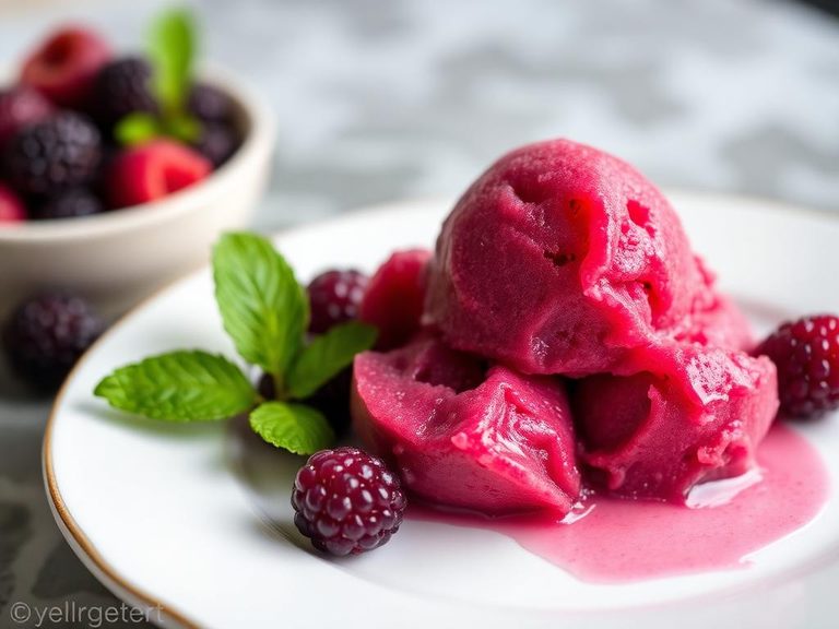 Mulberry sorbet or ice cream
