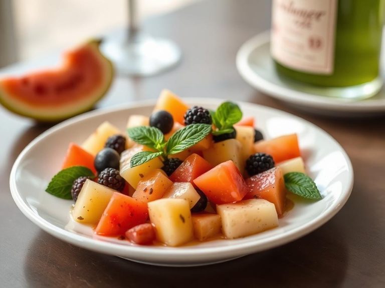 Muscat-infused fruit salad