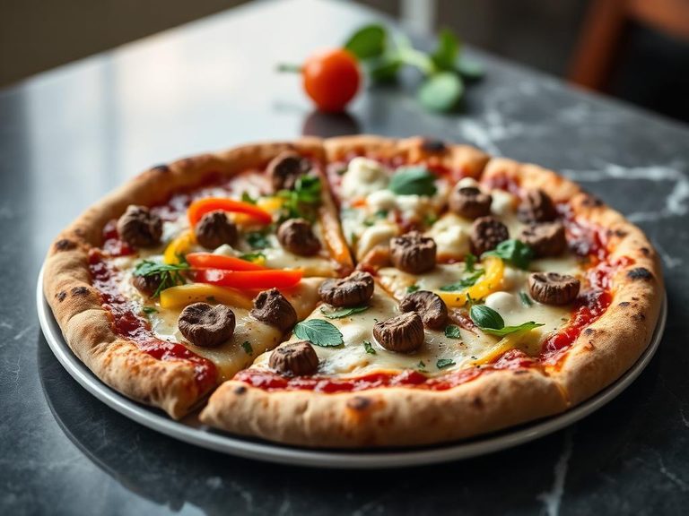 Mushroom and Bell Pepper Whole Wheat Pizza