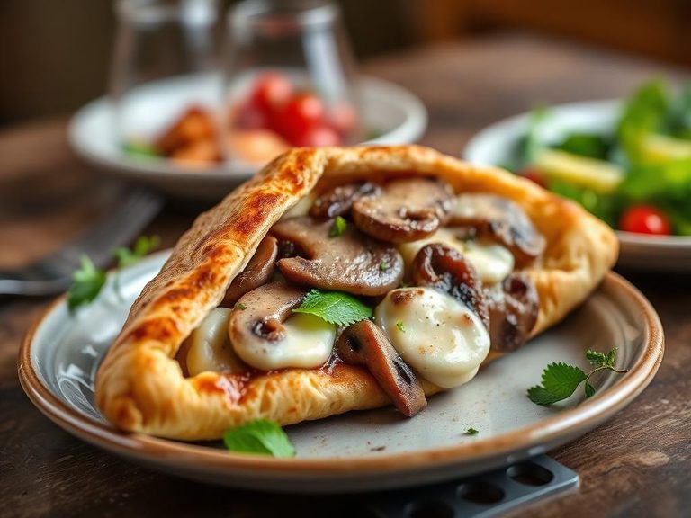 Mushroom and Mozzarella Calzone
