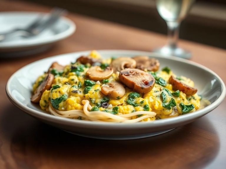 Mushroom and Spinach Scramble