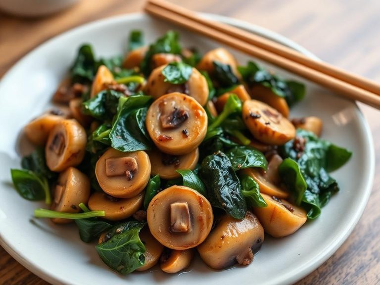 Mushroom and spinach stir-fry