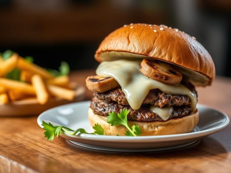 Mushroom and Swiss Burger