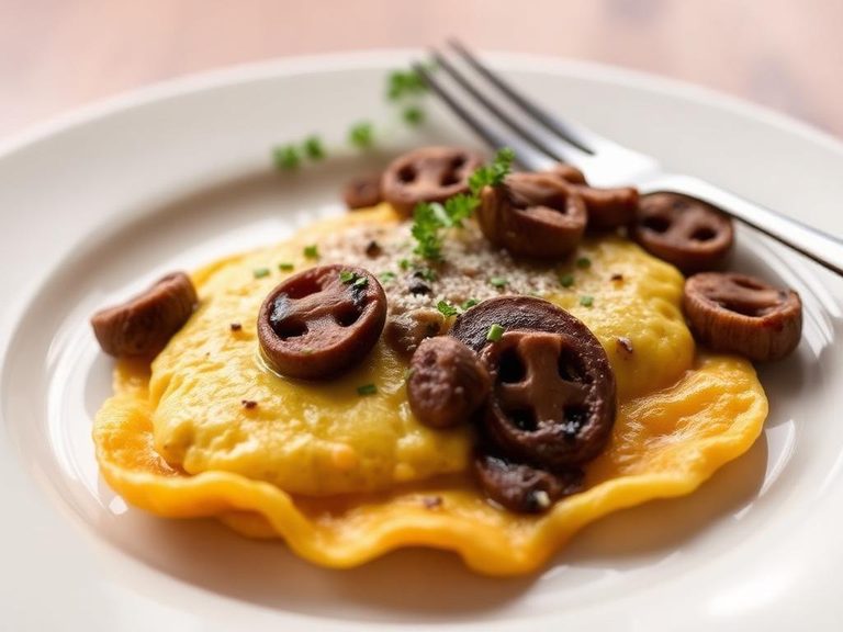 Mushroom and Swiss Omelet