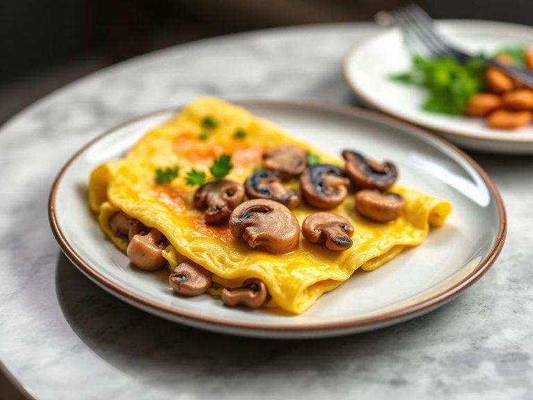 Mushroom and Swiss Omelette
