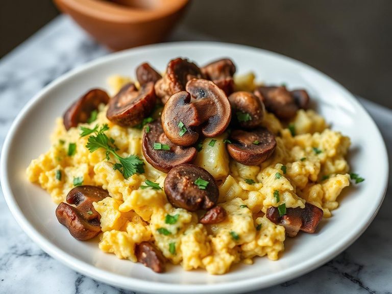 Mushroom and Swiss Scramble