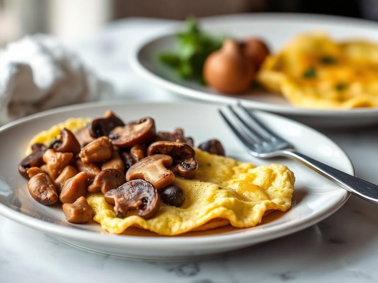 Mushroom omelette filling