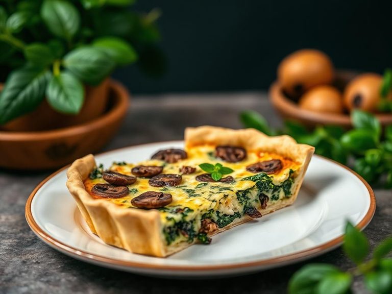 Mushroom & Spinach Quiche