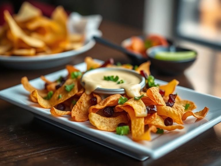 Nachos with Cheese Dip