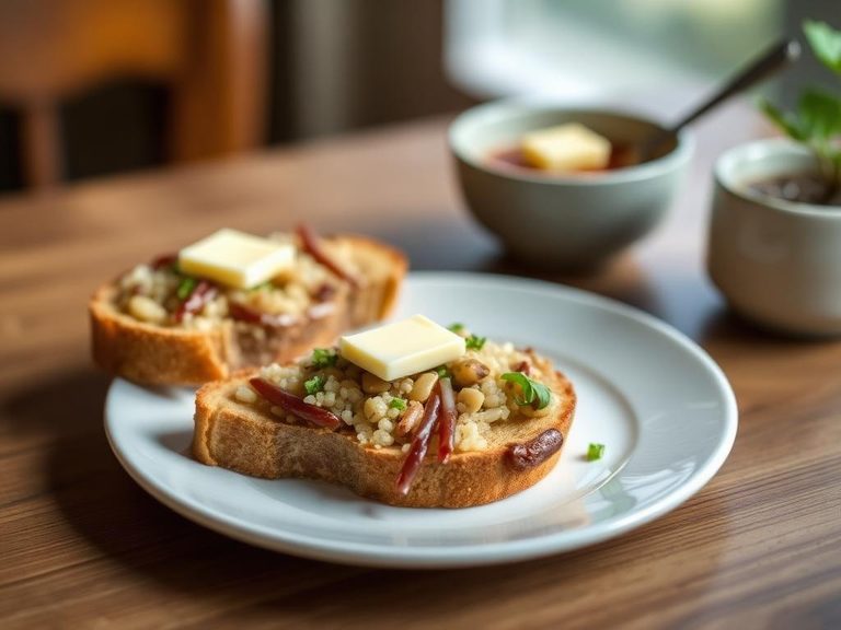 Natto on toast with butter