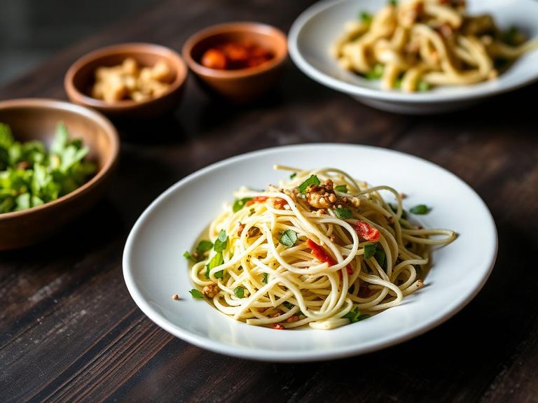 Navy bean sprout salad with sesame dressing