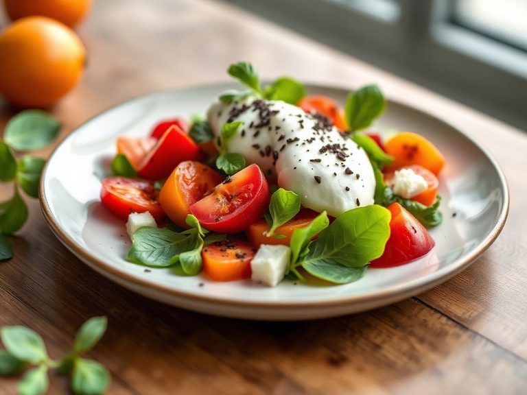 Nectarine and burrata salad
