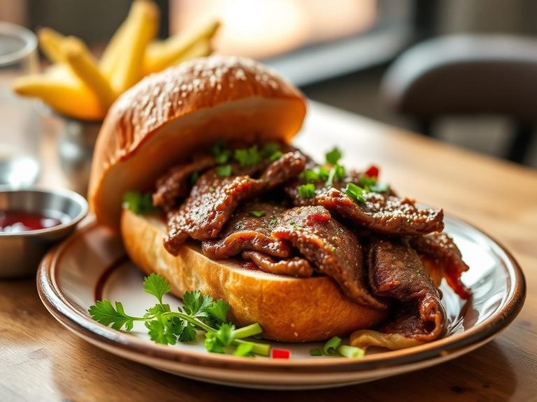 New England hot beef sandwich