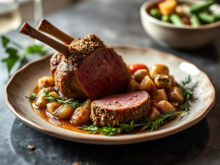 New Zealand Roast Lamb Shank with Herb Crust