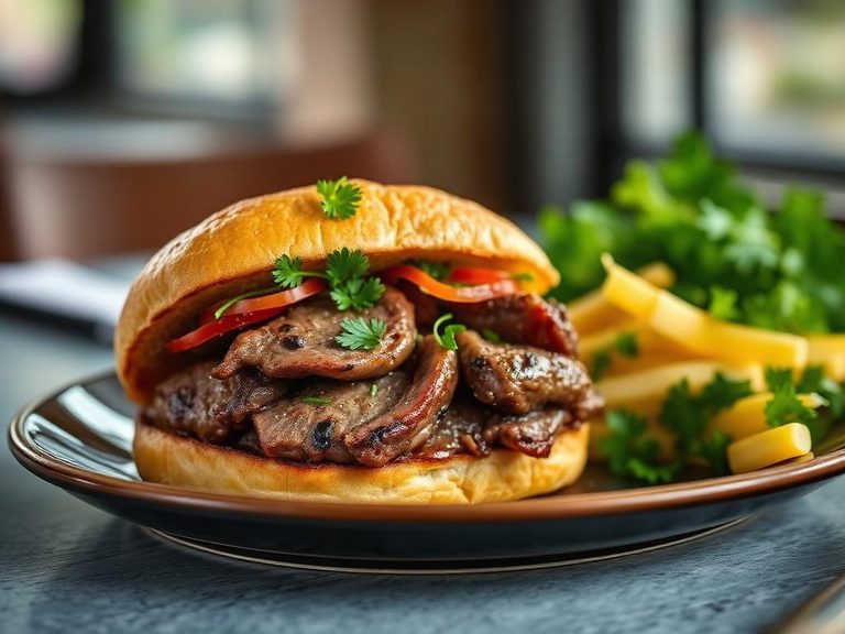 New Zealand-style lamb steak sandwich