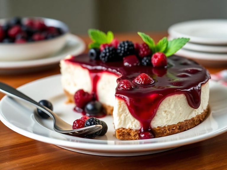 No-Bake Cheesecake with Berry Compote