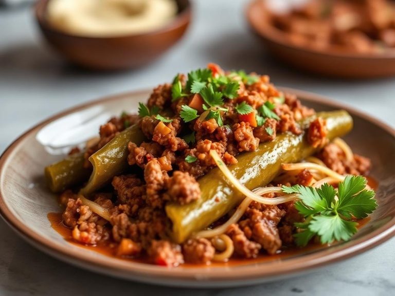 Nopalitos con Carne Deshebrada