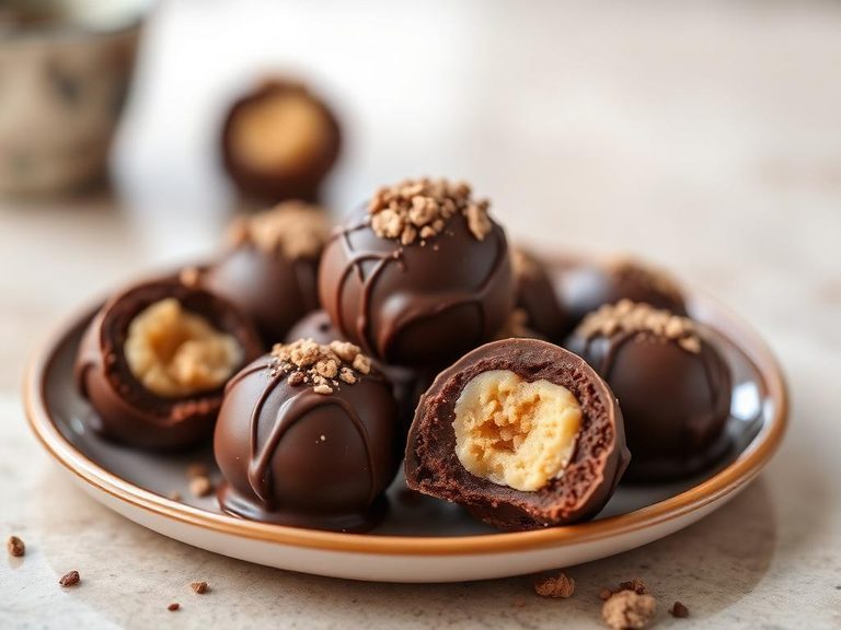 Nougat-filled chocolate truffles