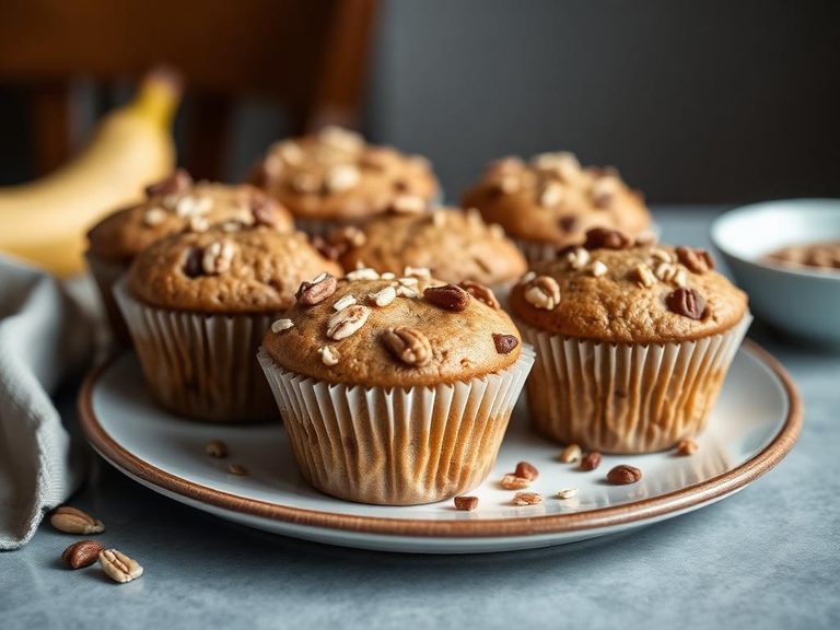 Oat Bran Banana Nut Muffins