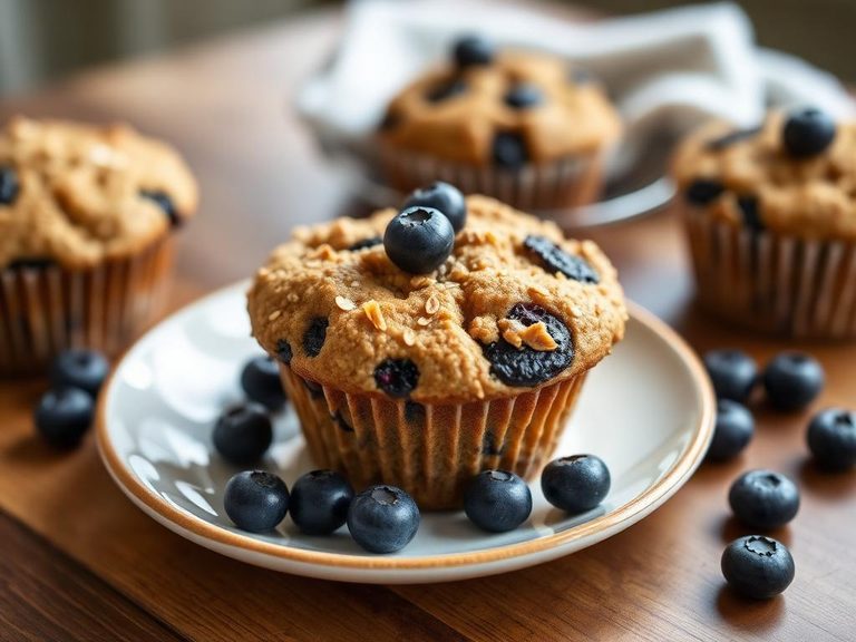 Oat Bran Muffins with Blueberries