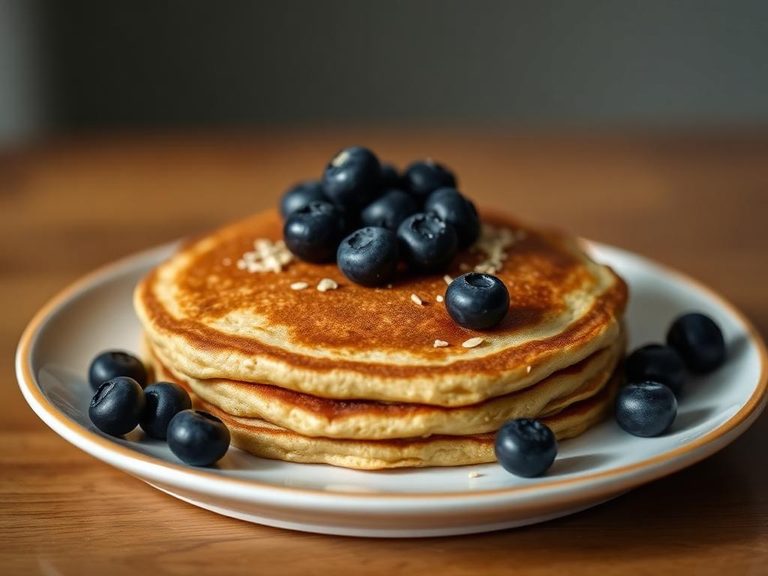 Oat Bran Pancakes with Blueberries