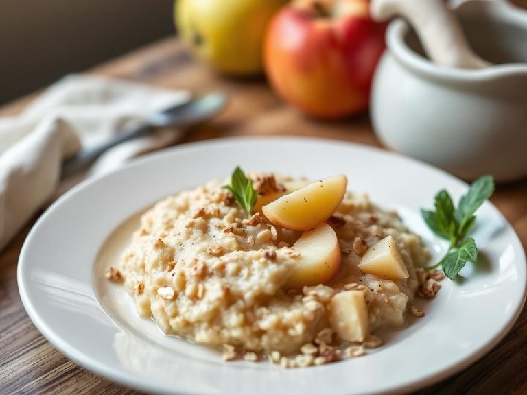 Oatmeal and apple puree blend