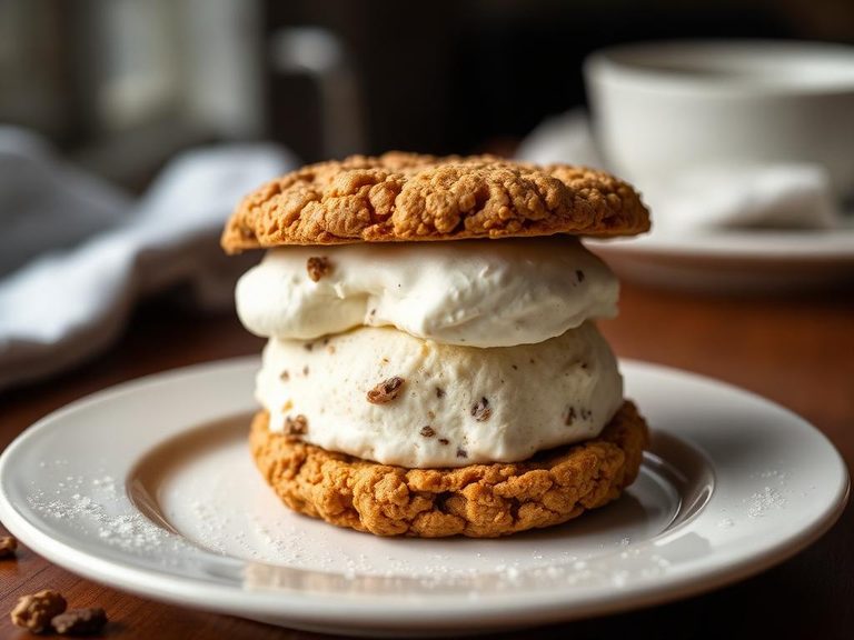 Oatmeal Cookie Ice Cream Sandwich