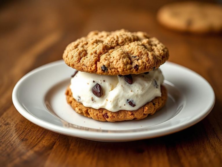 Oatmeal Raisin Cookie Ice Cream Sandwich