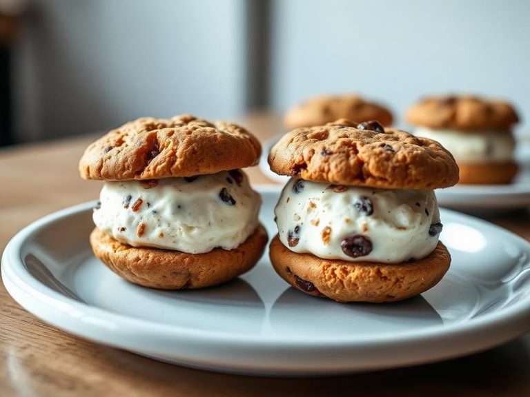 Oatmeal Raisin Cookie Ice Cream Sandwiches