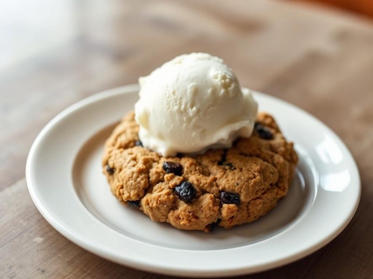 Oatmeal Raisin Cookie with Vanilla Ice Cream