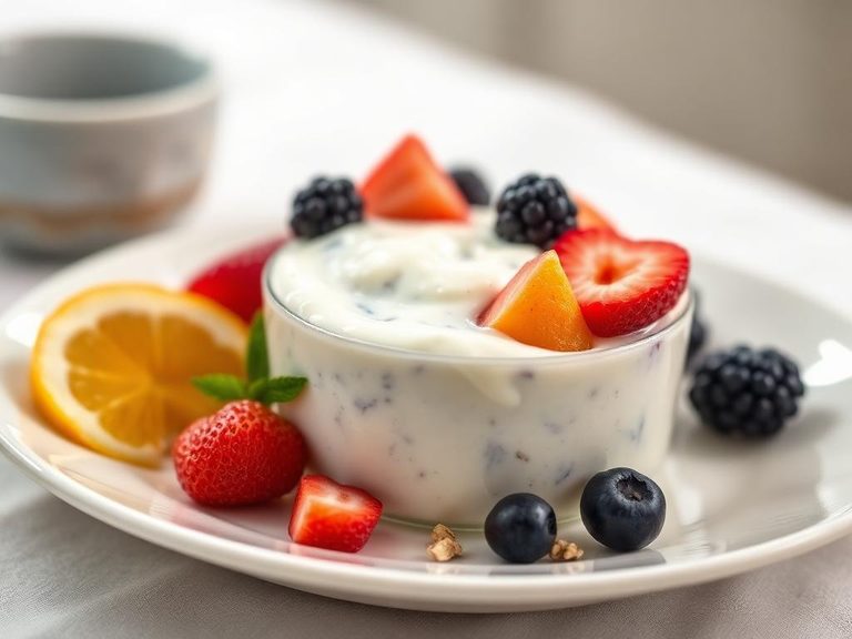 Oatmeal-thickened fruit yogurt