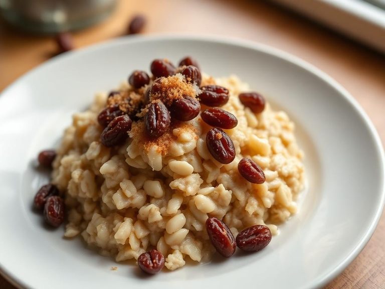 Oatmeal with Brown Sugar and Raisins