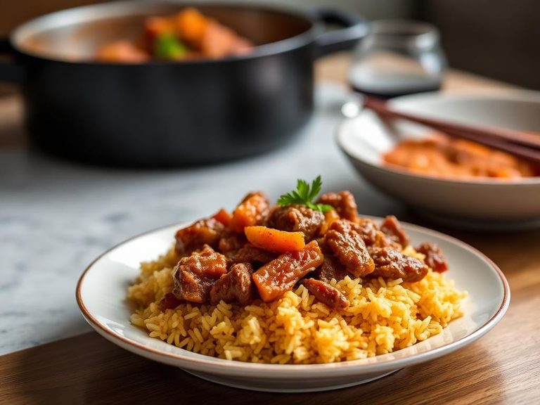 One-Pot Beef and Tomato Rice