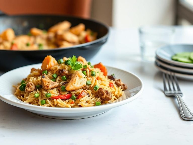 One-Pot Chicken and Veggie Rice-A-Roni Skillet