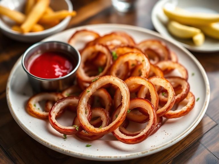 Onion ring platter with dipping sauces