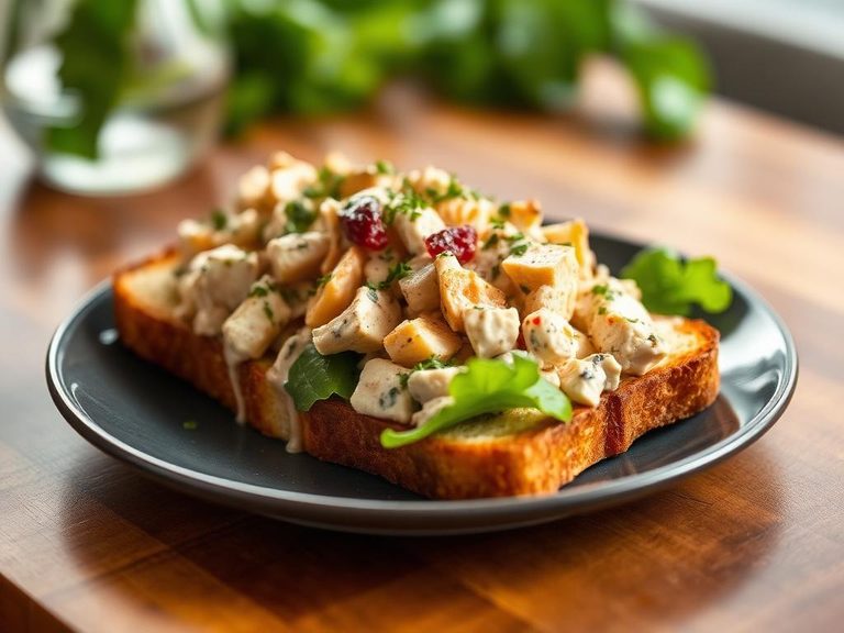Open-Faced Chicken Salad on Toast