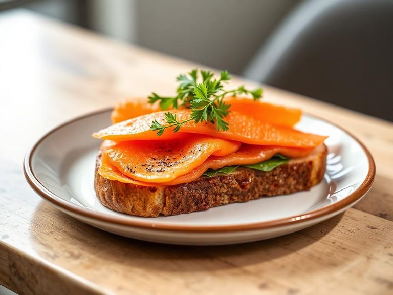 Open-faced Salmon Sandwich