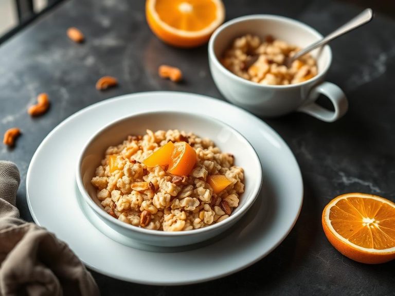 Orange-flavored oatmeal