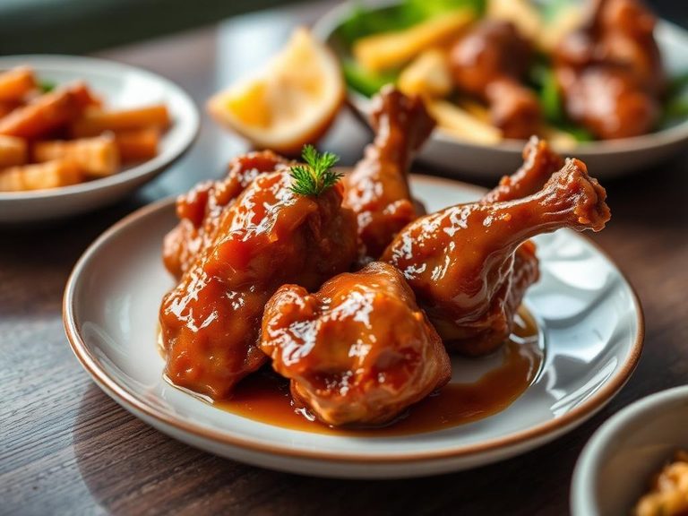 Orange-glazed duck or chicken
