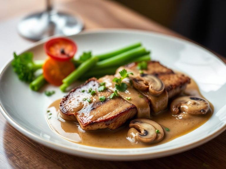 Ostrich Fillet with Mushroom Sauce