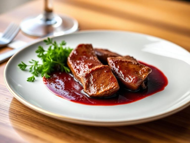Ostrich Fillet with Red Wine Sauce