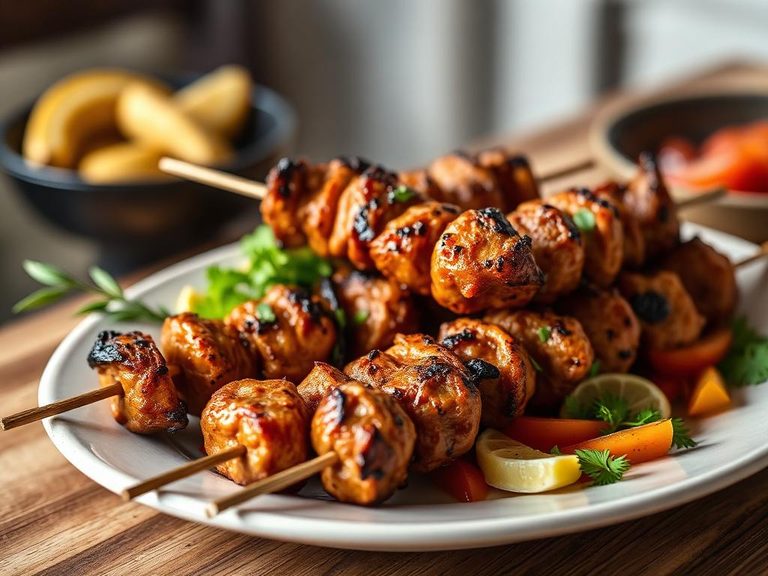 Ostrich kebabs