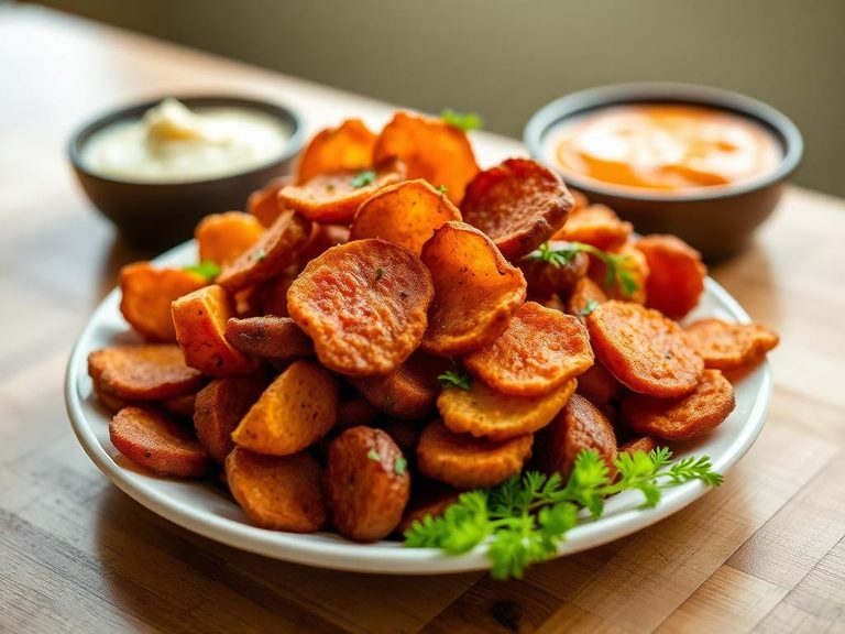 Oven-fried bologna chips