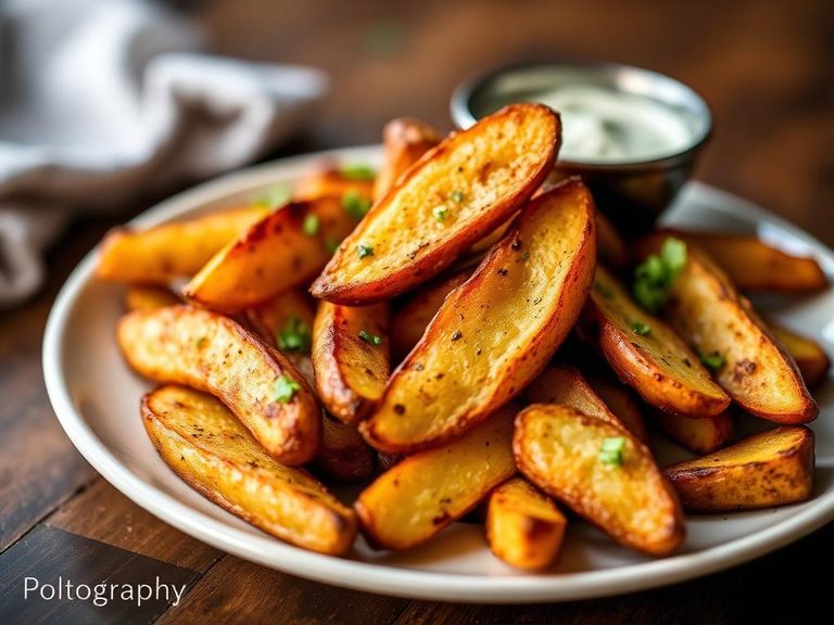 Oven-roasted potato wedges