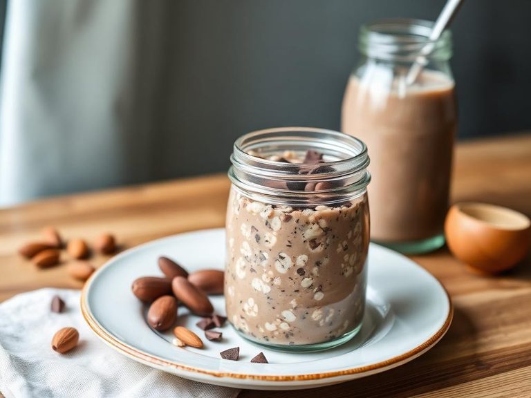 Overnight Oats with Chocolate Almond Milk