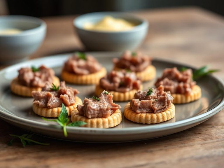 Pâté and Rye Cracker Bites